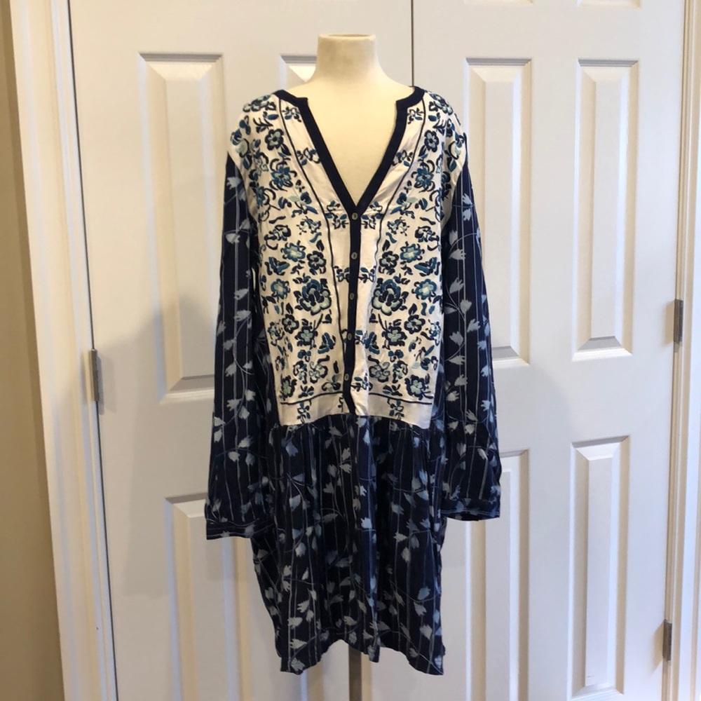 Anthropologie TINY Dress Embroidered Flowers